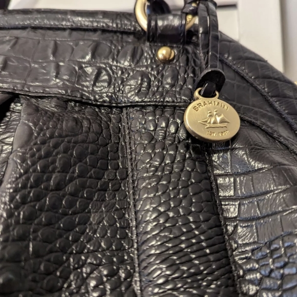 Brahmin Louise Rose Satchel in Black - Picture 8 of 16